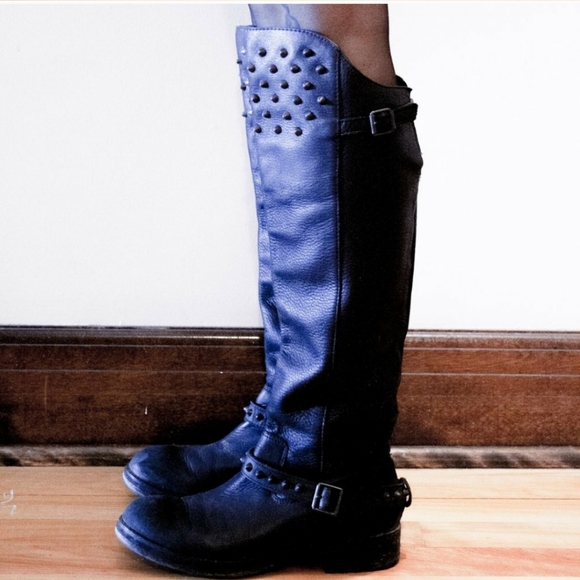 ASH Remix Genuine Leather Knee-High Boots with Metal Studs💀 - Picture 3 of 15